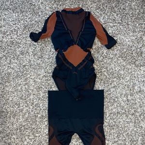 Wolford x Adidas sheer bodysuit and leggings